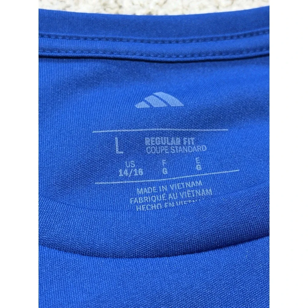 2 Adidas Athletic T-shirts Youth Boys Size Large 14/16 Black/Red & Blue/Green